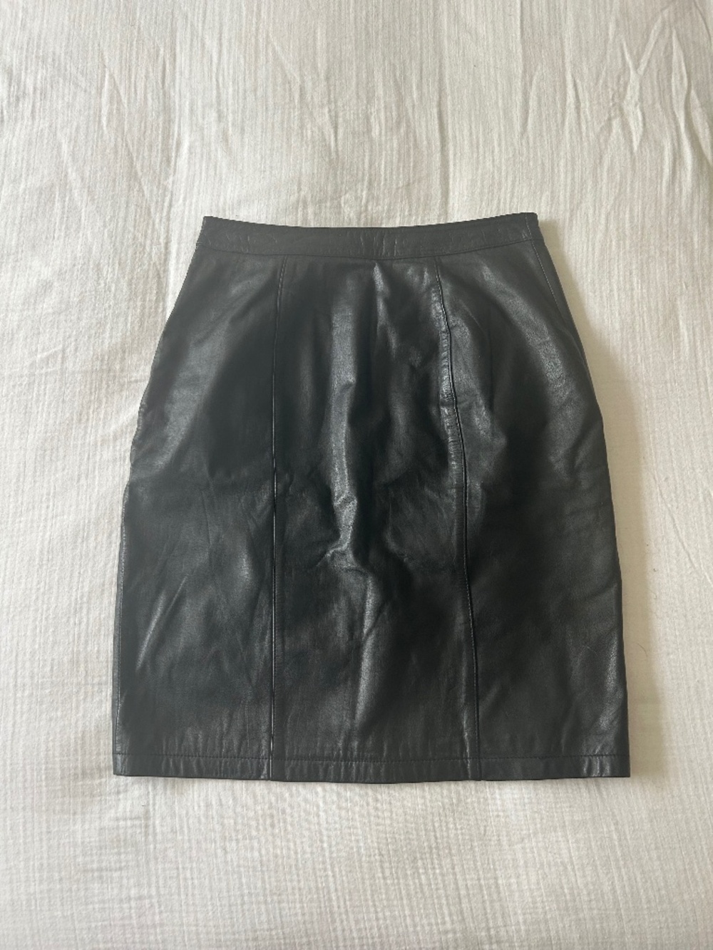 Vintage black leather skirt